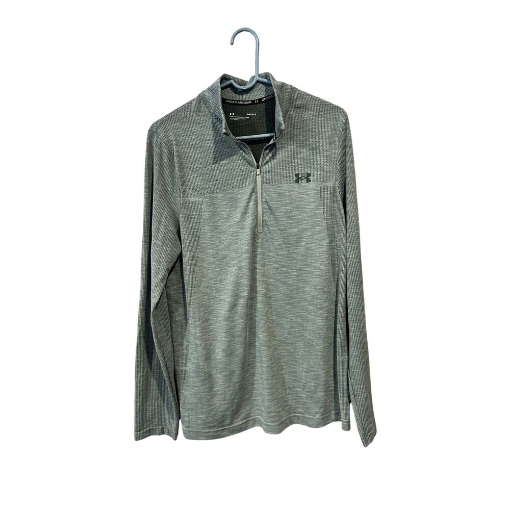 Under Armour UA 1/2 zip men's shirt gray fitted long sleeve tech Men's Large